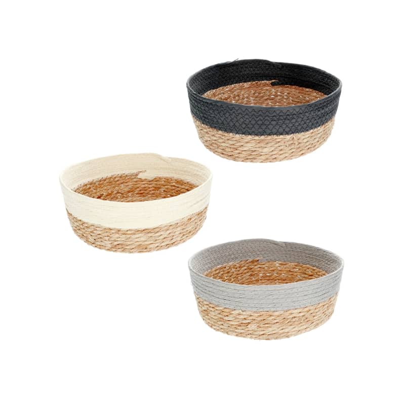 Woven Straw Round Basket