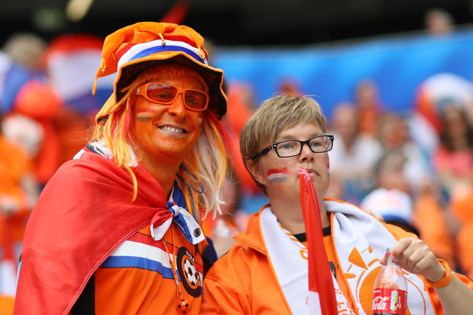 Fans watch on at the New Zealand v Netherlands match during the Women's World Cup.