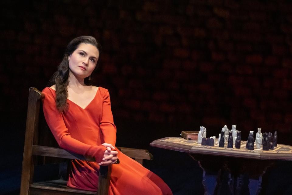 Phillipa Soo as Guenevere in "Camelot," taking on the role made famous by Julie Andrews and Vanessa Redgrave.