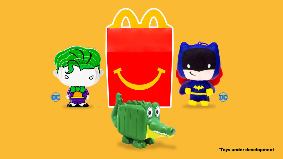 The new toys might look a little different, but they're equally as fun as their plastic counterparts. (McDonalds)