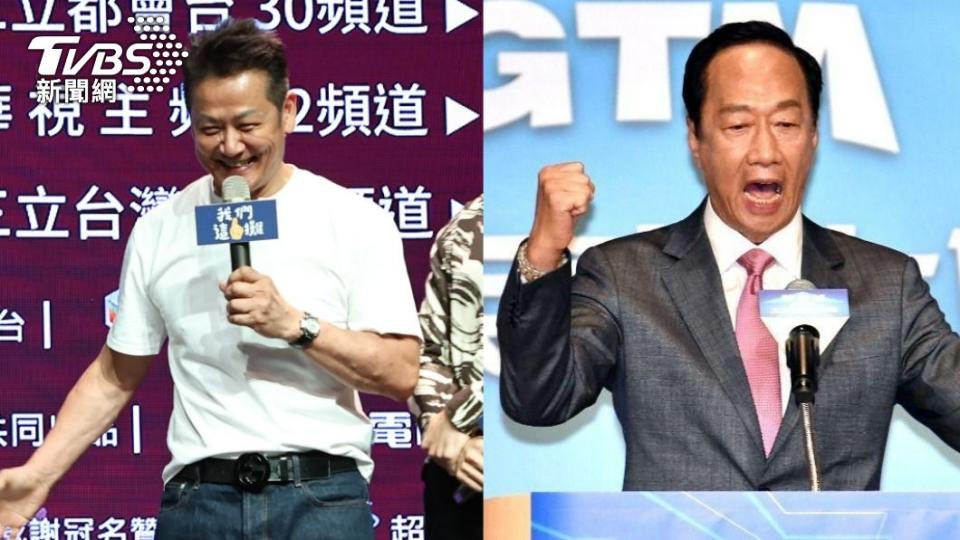 徐乃麟（左）發表對郭台銘參選的看法。（圖／張哲銘攝、TVBS資料照）