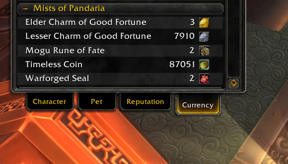 Mists of Pandaria currency