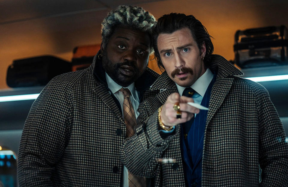 Bryan Tyree Henry and Aaron Taylor-Johnson star in Bullet Train.