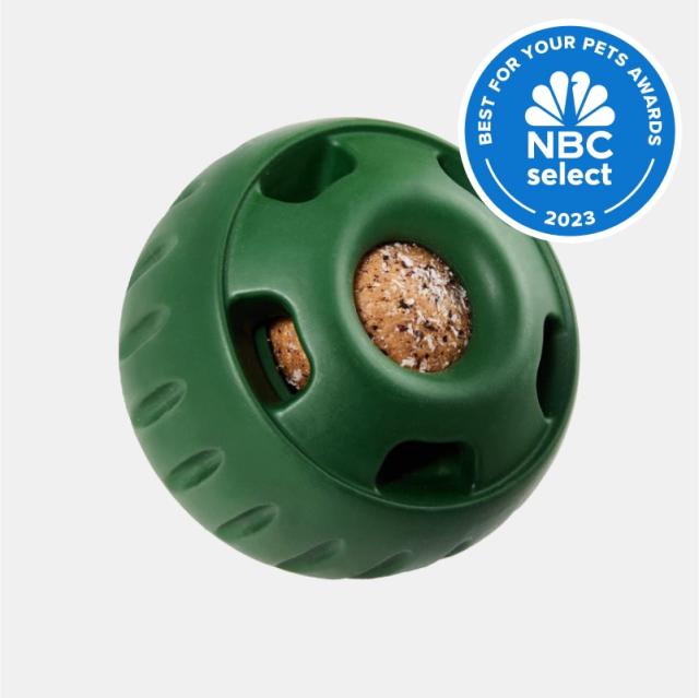 Fable fable signature ball - interactive rubber dog ball with treat  openings - for most breeds and sizes - durable dog toy ball - 2