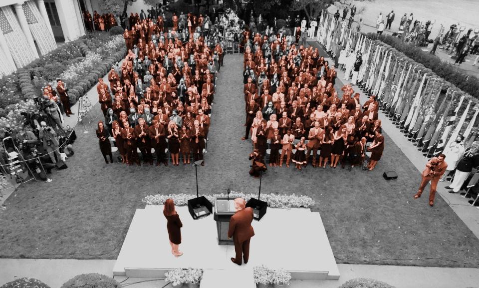 Several people in Trump's orbit who tested positive had attended the Sept. 26, 2020, Rose Garden ceremony where President Donald Trump announced his nomination of Amy Coney Barrett to the U.S. Supreme Court.