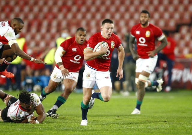 Josh Adams scored four tries as the British and Irish Lions beat Sigma Lions 56-14 in their South Africa tour opener (Steve Haag/PA).