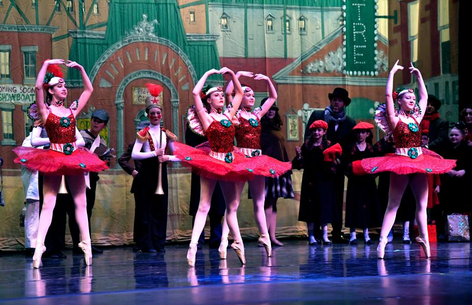 Ballerinas perform during rehearsal for "Once Upon a Christmas Eve" at the Abilene Convention Center in 2022.