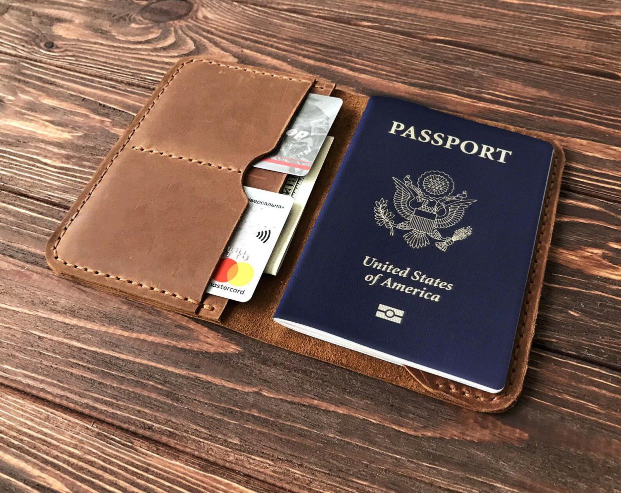 Personalized Leather Passport Cover