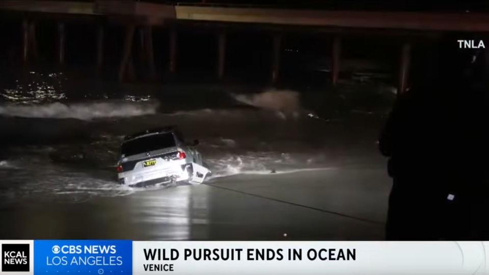 Police Chase Ends In Pacific Ocean