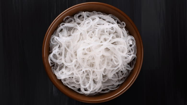 rice noodles in a bowl