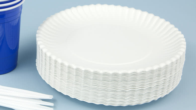 stack of paper plates