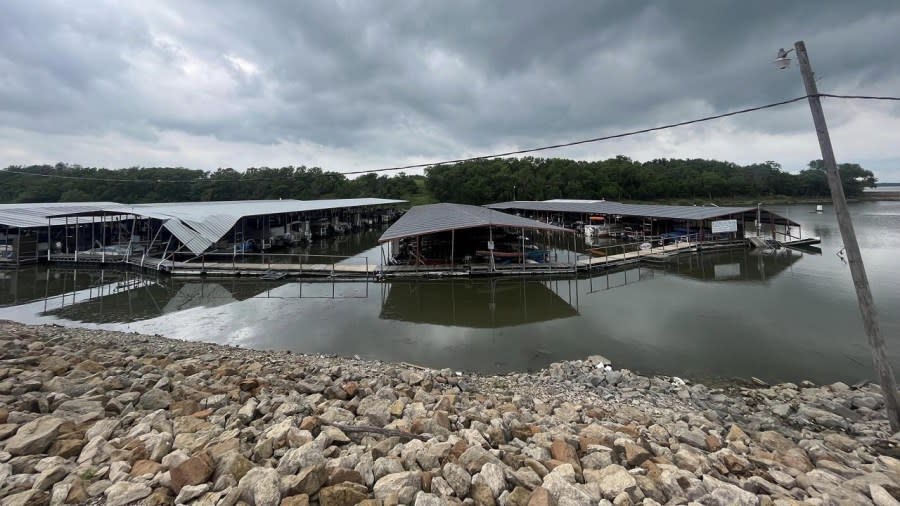 A storm damaged Melvern Lake Marina on June 28, 2024. (Courtesy Melvern Lake Marina)