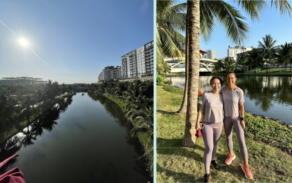 Super inspiring ultra-marathoner Natalie Dau and myself at Sala Park, HCMC. Join Natalie on her Rockstar Fit App or listen in as she co-hosts and shares fitness tips on Kiss 92 FM at 8am on Monday mornings. PHOTO: Natalie Dau