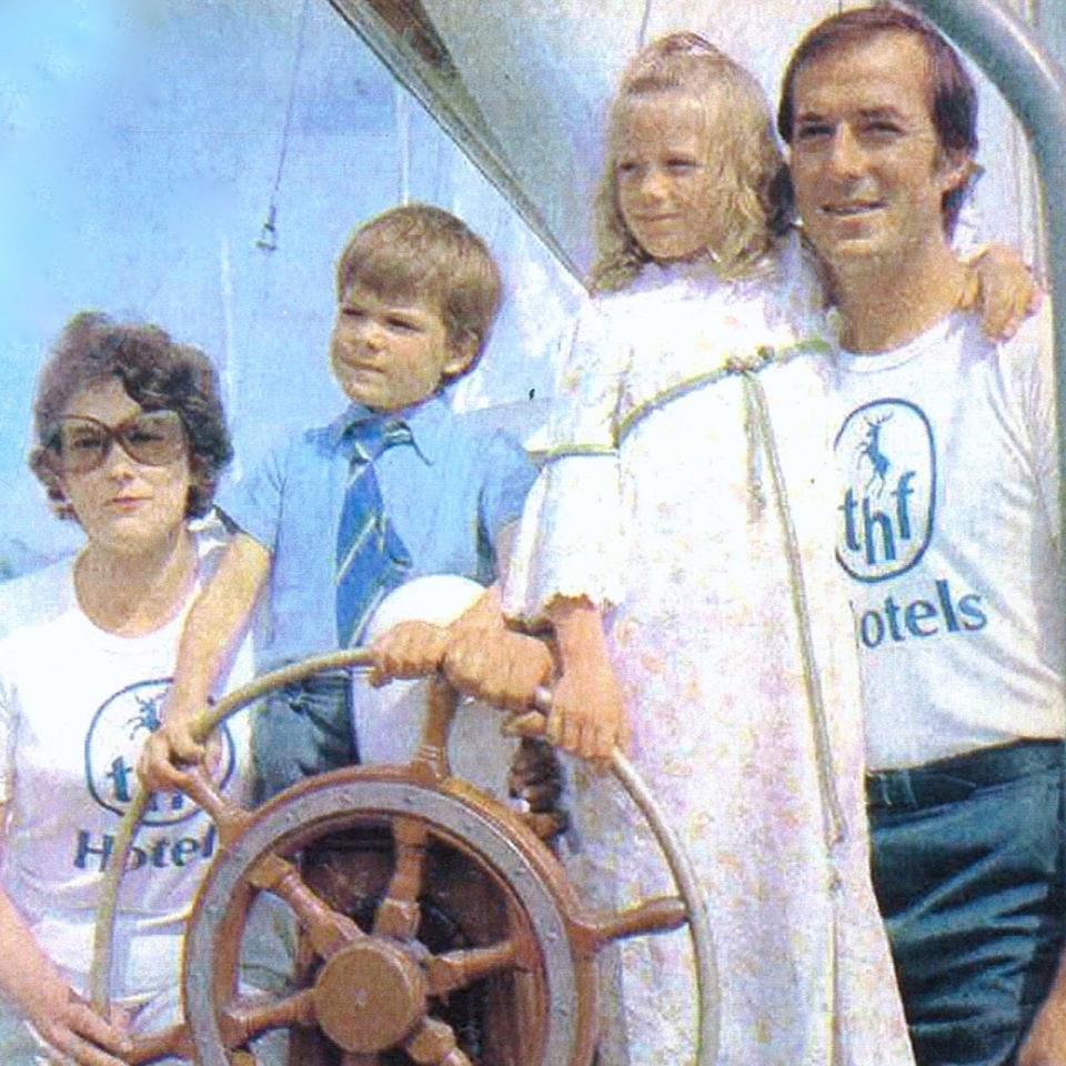 The family in their finest clothes after their Bon Voyage lunch