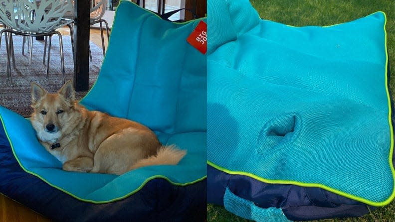 We can't deny the level of comfort that comes with the Captain's Pool Float from Big Joe–even our family dog enjoyed resting in it.