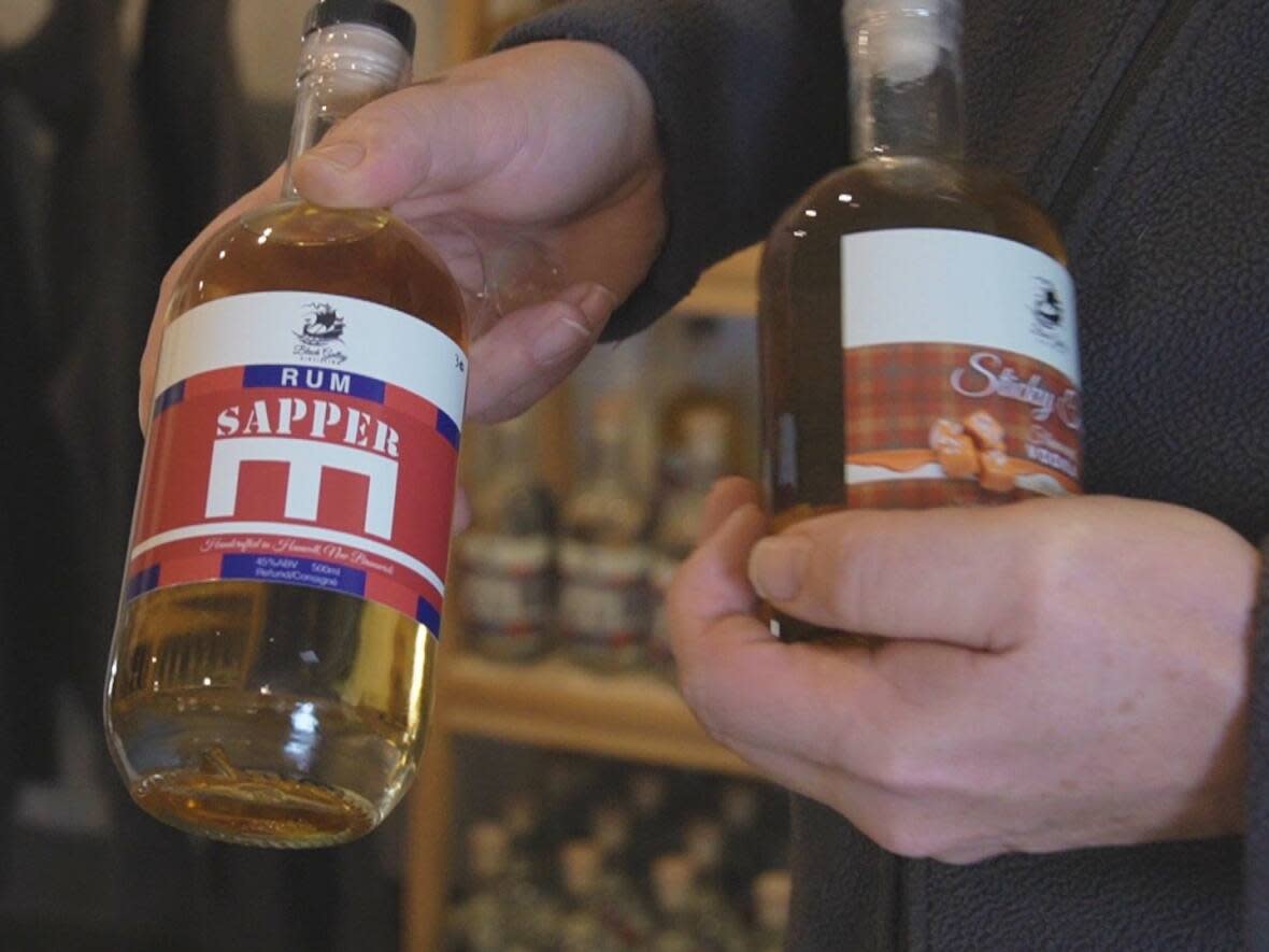 Black Galley Distilling in Hanwell produces Sapper rum. The distillery's owner says the industry is already 'tightly' regulated.  (Aniekan Etuhube/CBC - image credit)