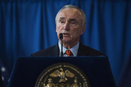 New York police commissioner Bill Bratton speaks at a news conference in the Brownsville neighborhood in the borough of Brooklyn, New York January 30, 2014. REUTERS/Eric Thayer