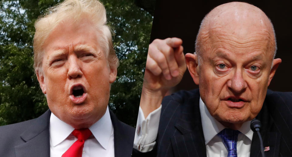 President Trump and former National Intelligence Director James Clapper. (Photos: Jacquelyn Martin/AP, Pablo Martinez Monsivais/AP)