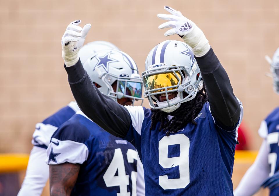 Dallas Cowboys linebacker Jaylon Smith (9) during training camp at the Marriott Residence Inn.