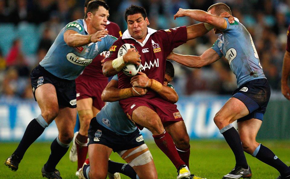 Carl Webb, pictured here in action for Queensland in the 2008 State of Origin series.