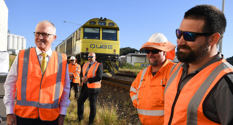 Australian Prime Minister Malcolm Turnbull has announced $400 million for Sydney’s Port Botany rail duplication between Mascot and Botany. Source: AAP