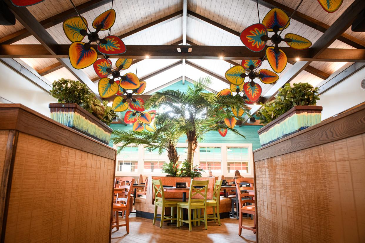 The dining room at Bahama Breeze Island Grille at 570 Cross Creek Mall.