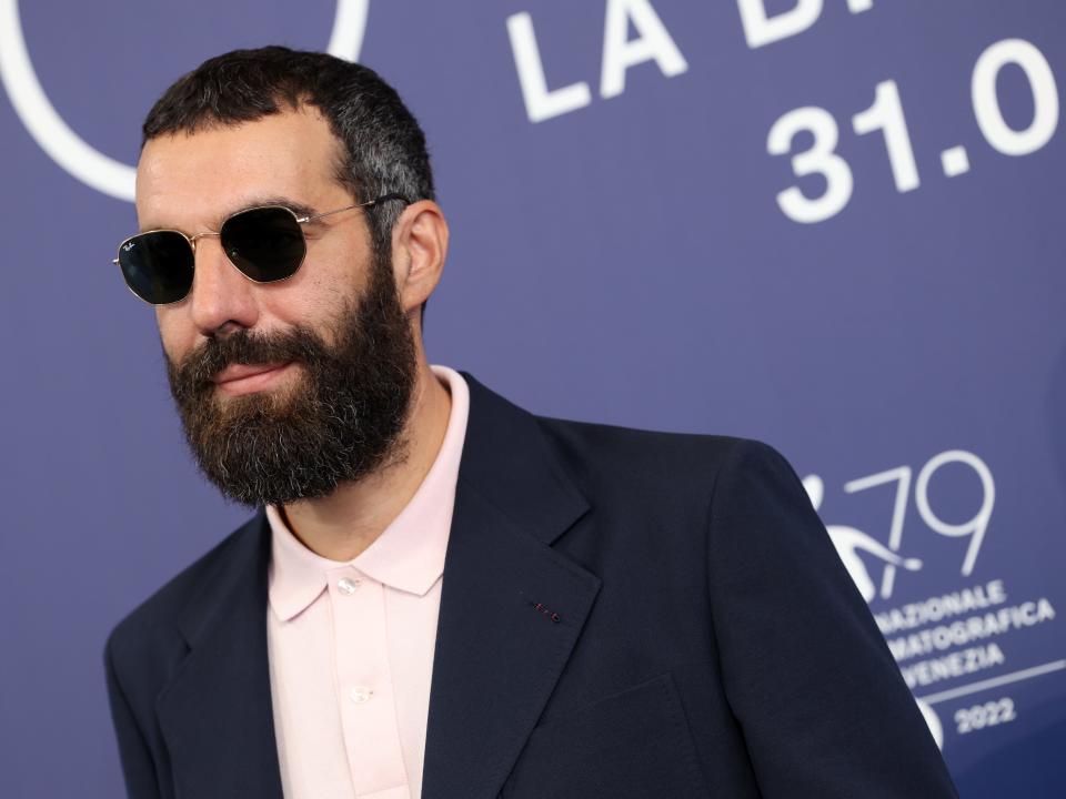 Romain Gavras on the red carpet at the Venice Film Festival.