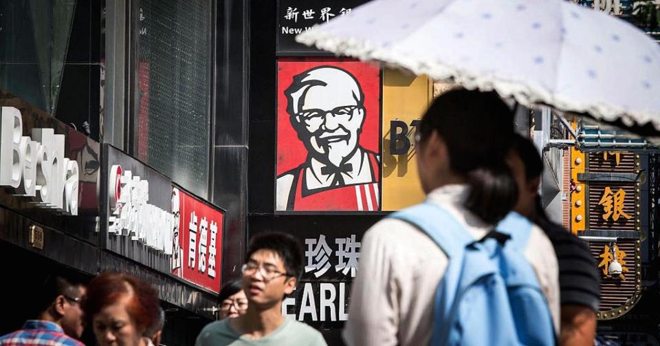<p>Yum China Holdings<br> Industry: Food Services<br> Fortune 500 Rank: 399<br> Revenues: $6,752,000,000<br> (CNBC)<br>(Yum China has exclusive rights to operate the KFC brand in China) </p>