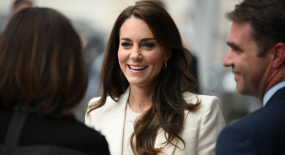 The Princess of Wales hosted the inaugural meeting of her new Business Taskforce for Early Childhood at the London Natwest headquarters on Tuesday. (Getty Images)