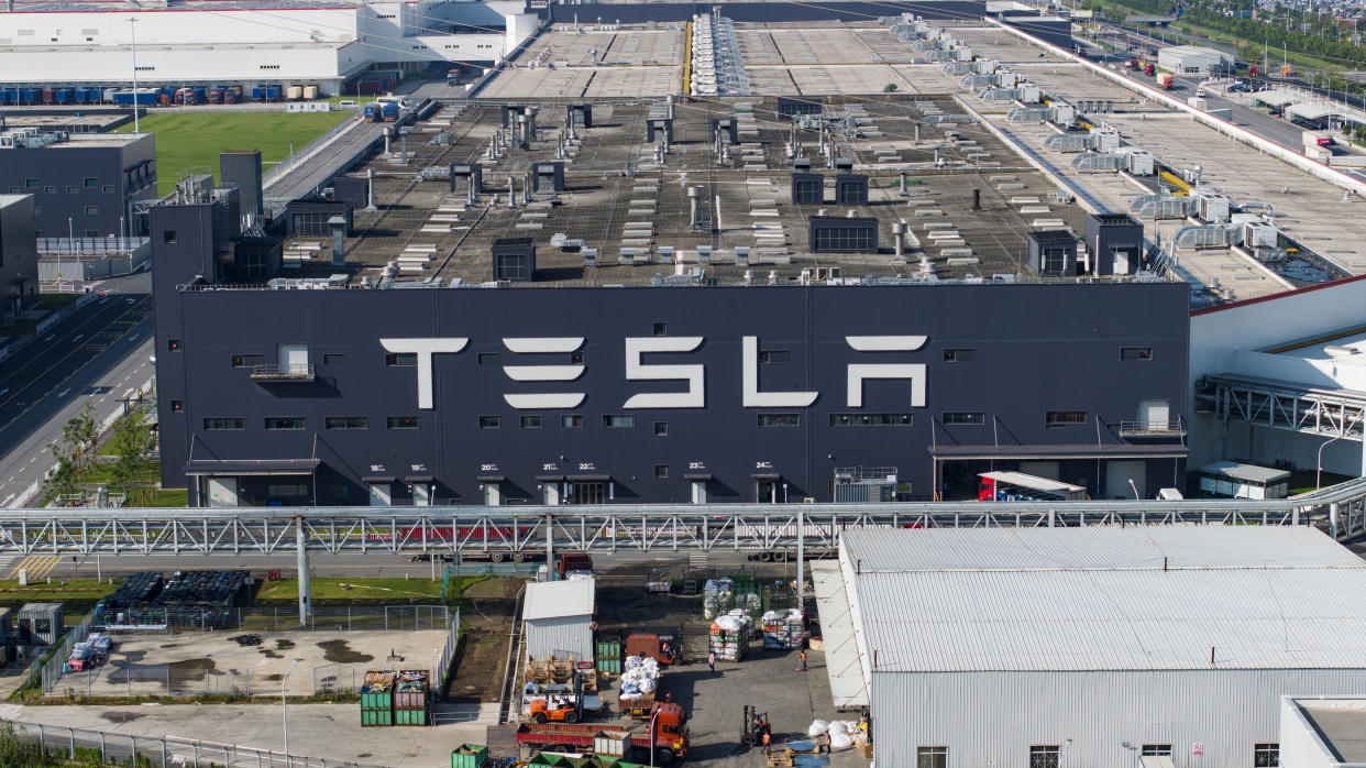 Aerial view of Tesla Shanghai Gigafactory on June 2, 2023 in Shanghai, China. Photo: VCG/VCG via Getty.