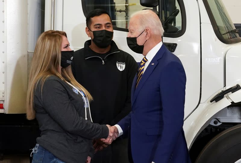 U.S. President Joe Biden visits Dakota County Technical College in Rosemount