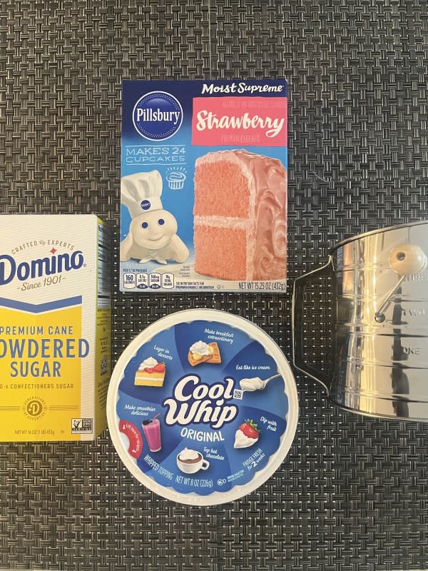 Ingredients for 1970s Strawberry Fluffies <p>Courtesy of Dante Parker</p>