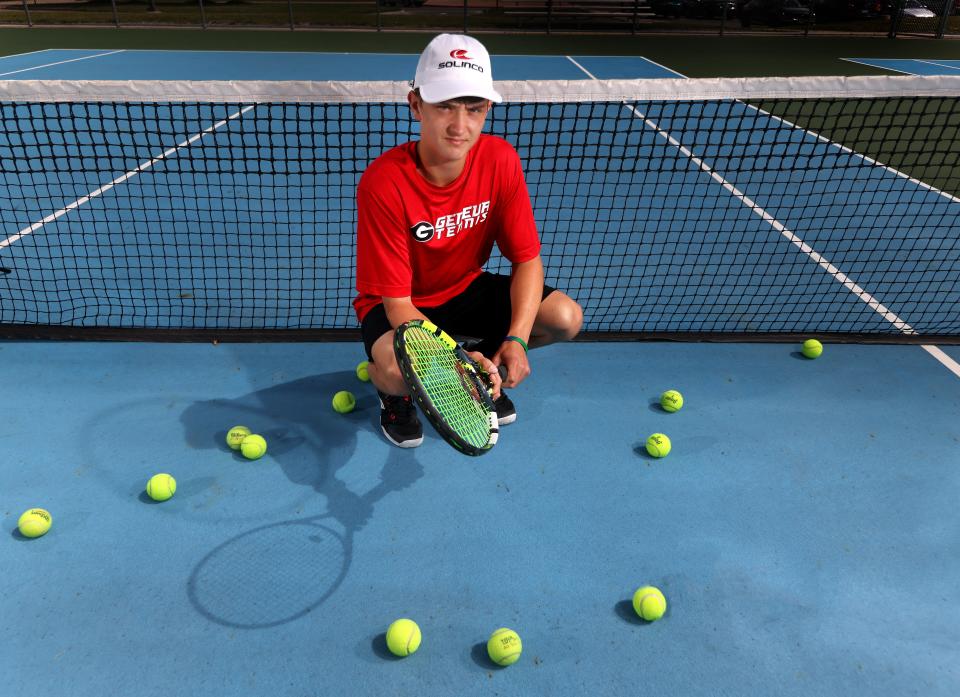 Geneva’s Drew Fishback repeats at AGR boy’s tennis player of the year. 