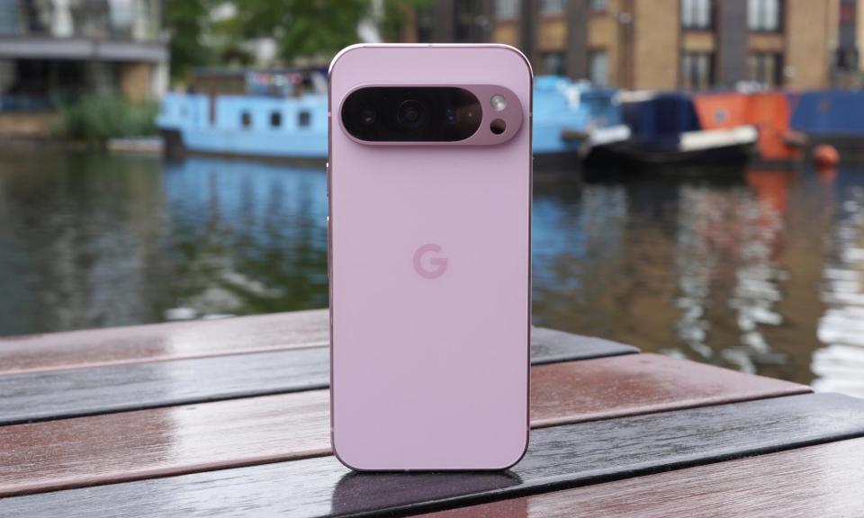 <span>The Pixel 9 Pro bucks the trend of reserving the best features for the very biggest phones.</span><span>Photograph: Samuel Gibbs/The Guardian</span>