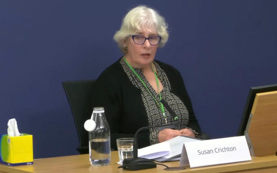 Susan Crichton giving evidence to the Horizon IT inquiry last week