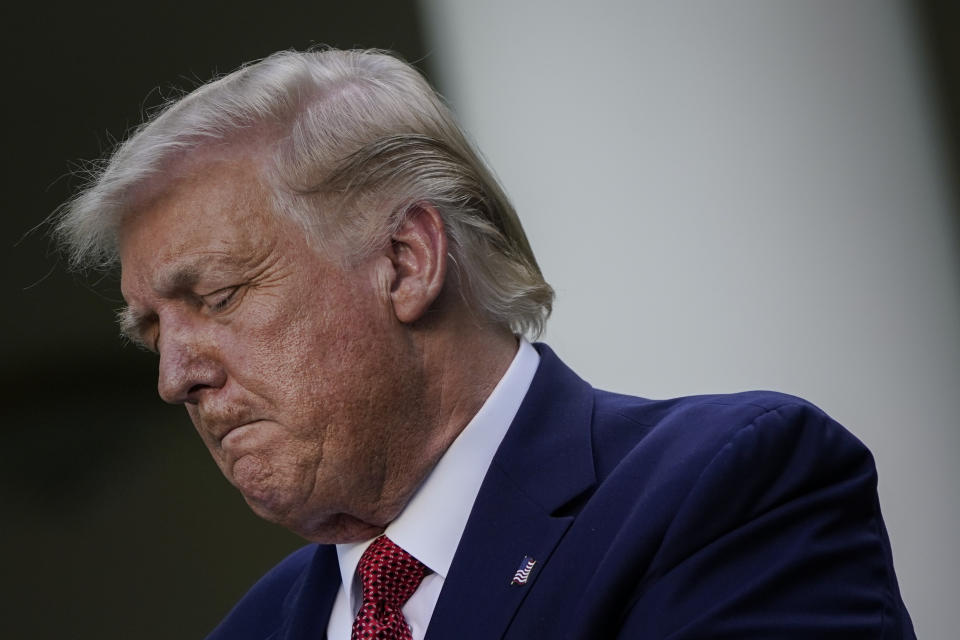 U.S. President Donald Trump speaks to the press in the Rose Garden at the White House on July 14, 2020 in Washington, DC. (Drew Angerer/Getty Images) 