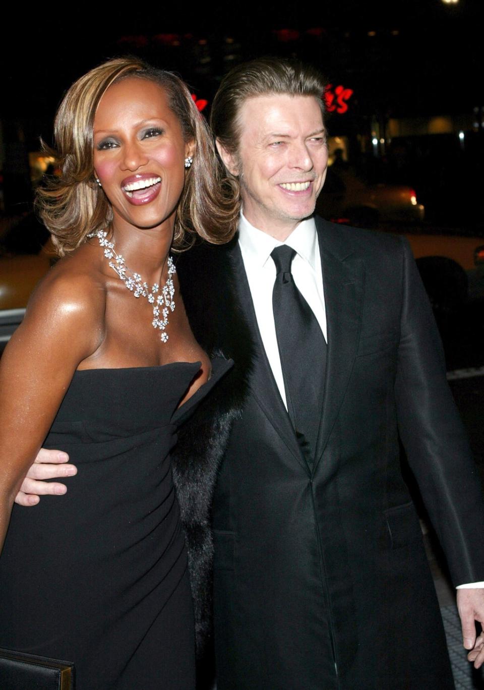 Glamour couple: Iman with Bowie in 2003 (Getty)