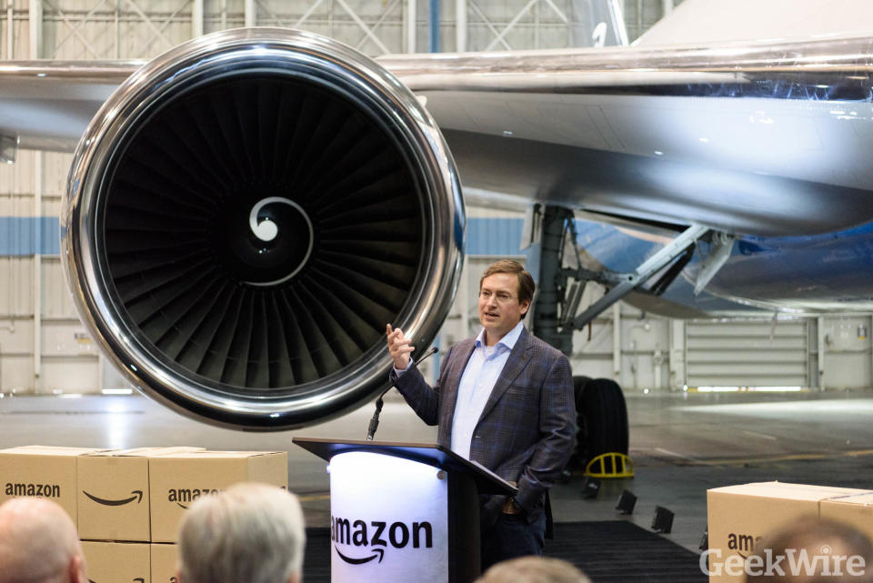 First Amazon Prime airplane debuts at Seafair after secret night flight