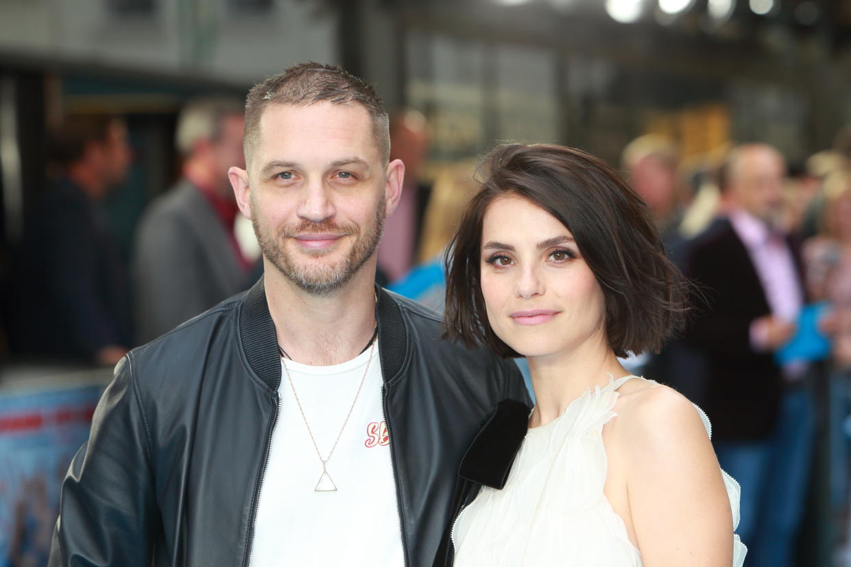 LONDON, UNITED KINGDOM - JULY 04: Tom Hardy and Charlotte Riley attend the 'Swimming With Men' UK Premiere at The Curzon Mayfair on July 4, 2018 in London, England.

PHOTOGRAPH BY Jamy / Barcroft Images (Photo credit should read Jamy / Barcroft Media via Getty Images)