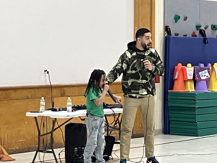 Zaghbouni was very impressed by an impromptu beatboxing performance by 8-year-old Nacier Abram on Monday, Feb. 5, 2024.