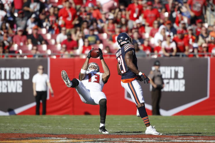 Mike Evans isn't a fan of the future 45th president of the United States. (Getty Images) 