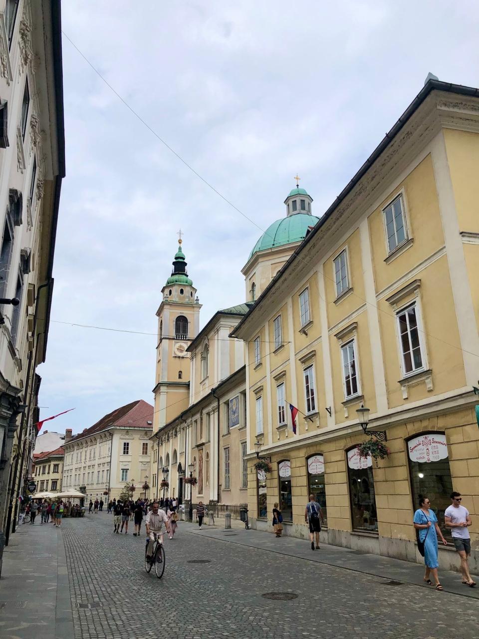 Ljubljana city streets, no cars allowed