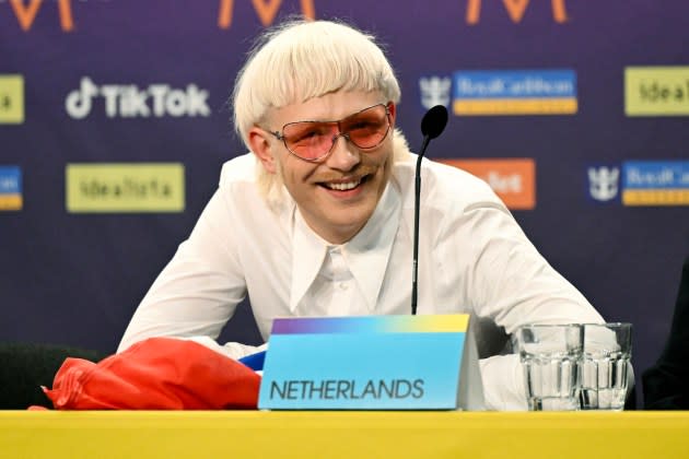 Joost Klein of Netherlands at Eurovision press conference - Credit: Ritzau Scanpix/AFP via Getty Images