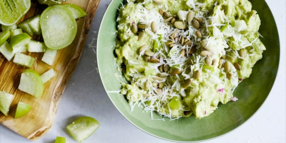 Guacamole Verde with Toasted Pumpkin Seeds & Cheese