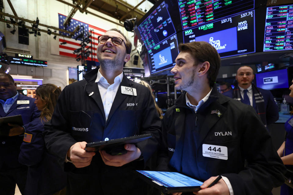 FTSE  Traders work on the trading floor at the New York Stock Exchange (NYSE) in New York City, U.S., January 27, 2023. REUTERS/Andrew Kelly