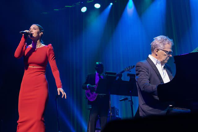 <p>Andrew Chin/Getty Images</p> Katharine McPhee and David Foster perform on stage during PNE Winter Fair at Pacific Coliseum on December 14, 2022 in Vancouver, British Columbia, Canada.