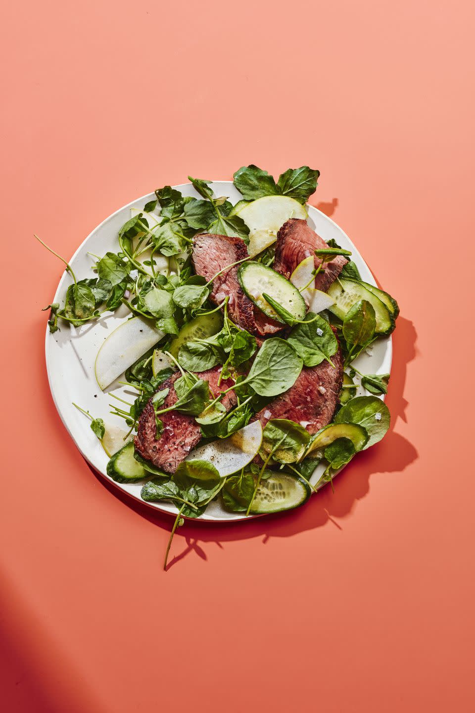 Steak With Apple And Watercress Salad