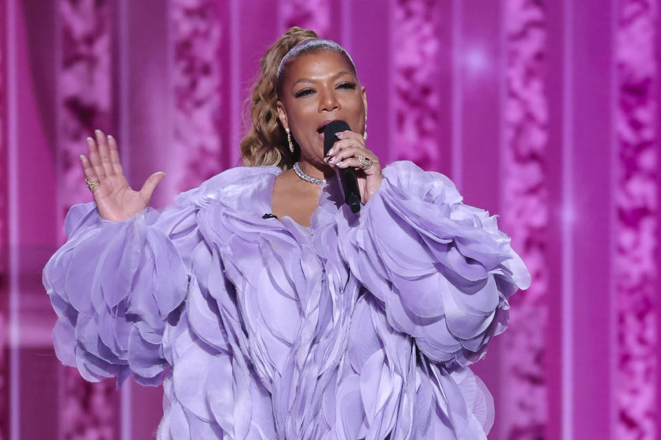 Queen Latifah Hosts NAACP Image Awards 2024 in Sheer Oscar de la Renta