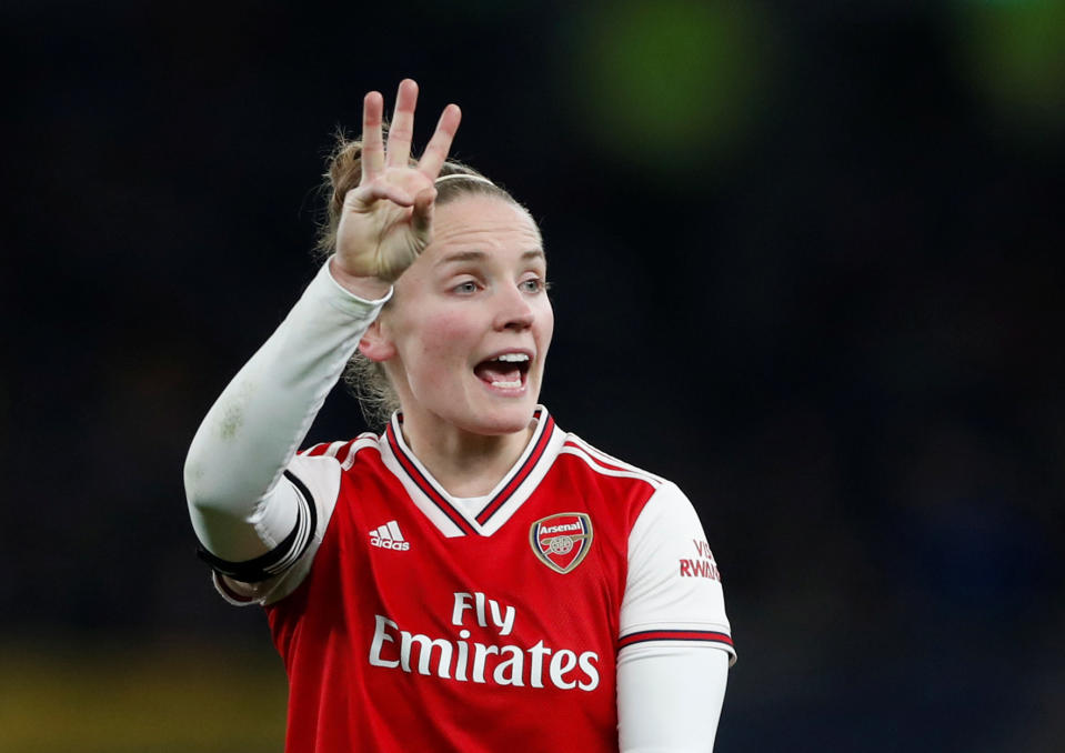 Soccer Football - Women's Super League - Tottenham Hotspur v Arsenal - Tottenham Hotspur Stadium, London, Britain - November 17, 2019   Arsenal's Kim Little gestures           Action Images via Reuters/Matthew Childs