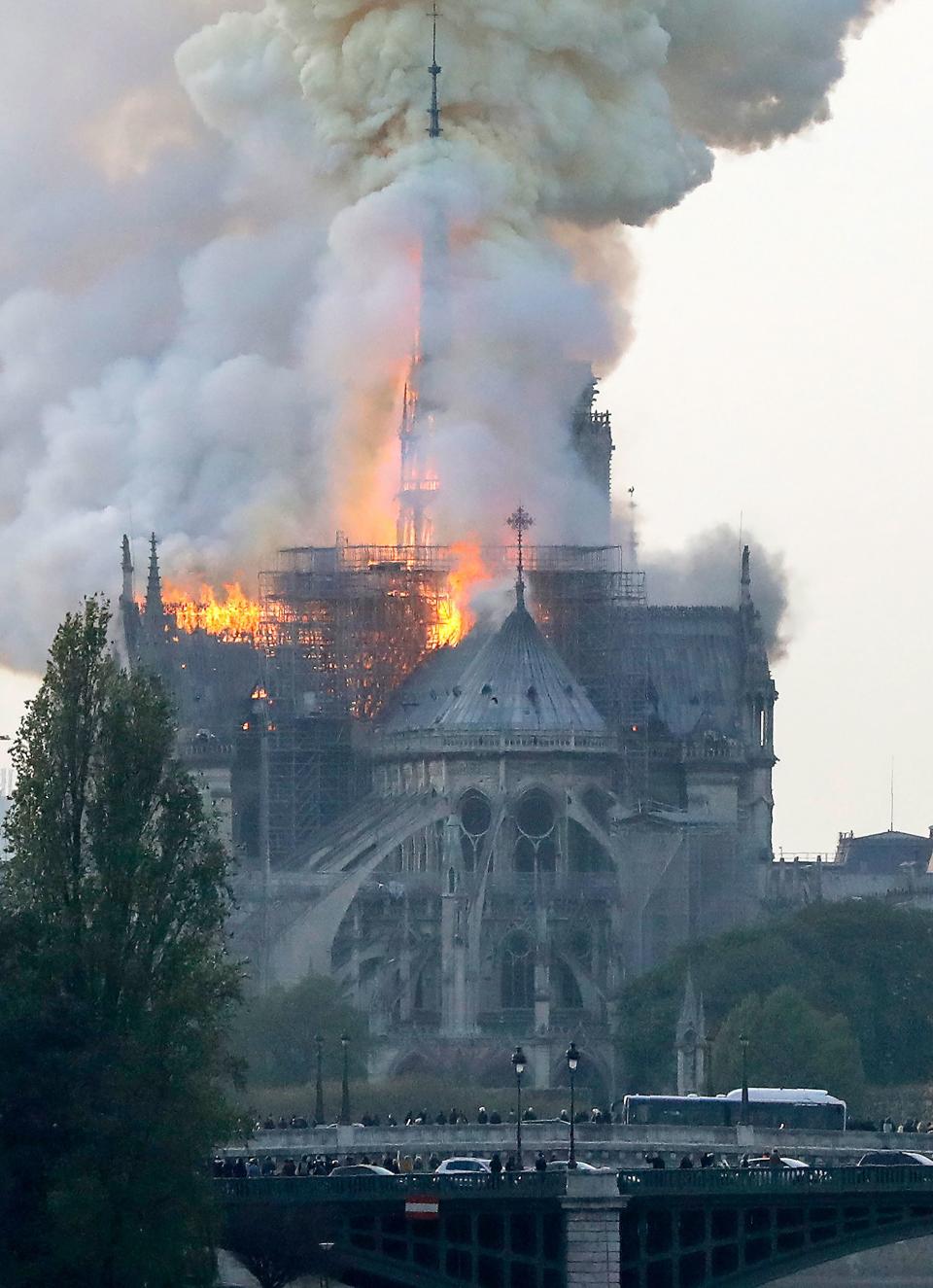 The first <a rel="nofollow noopener" href="https://people.com/travel/notre-dame-on-fire-paris/" target="_blank" data-ylk="slk:fire alarm at the Notre Dame Cathedral in Paris was triggered;elm:context_link;itc:0;sec:content-canvas" class="link ">fire alarm at the Notre Dame Cathedral in Paris was triggered</a> around 6:20 p.m. local time on Monday, the <em>New York Times </em>reports. Flames tore through the structure's roof, and the ceiling began collapsing as onlookers watched the landmark become engulfed. The cathedral, which was completed in 1345, is over 850 years old. It famously served as the setting for Victor Hugo’s 1831 novel <em>The Hunchback of Notre</em>-<em>Dame,</em> and the site of the crownings of Henry VI of England and emperor Napoléon Bonaparte of France.